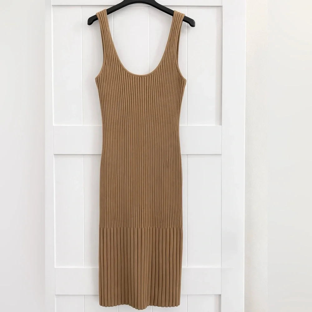 Open Edit Ribbed Midi Knit Stretchy Sweater Tank Dress Women’s Size XL Nordstrom - Picture 3 of 6